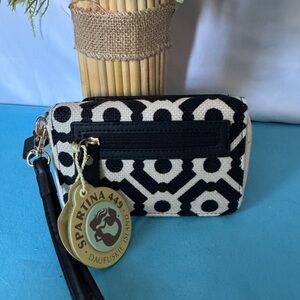 NWT Spartina linen & leather wallet